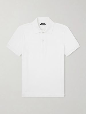 Slim-Fit Cotton-Blend Terry Polo Shirt Slim-Fit Cotton-Blend Terry Polo Shirt