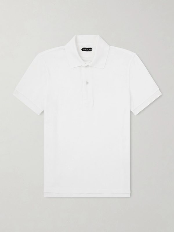 Slim-Fit Cotton-Blend Terry Polo Shirt