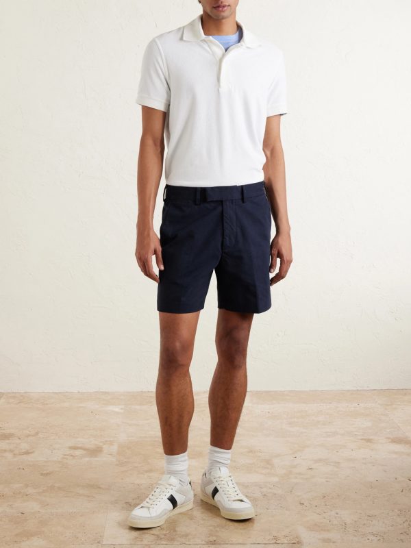 Slim-Fit Cotton-Blend Terry Polo Shirt - OU