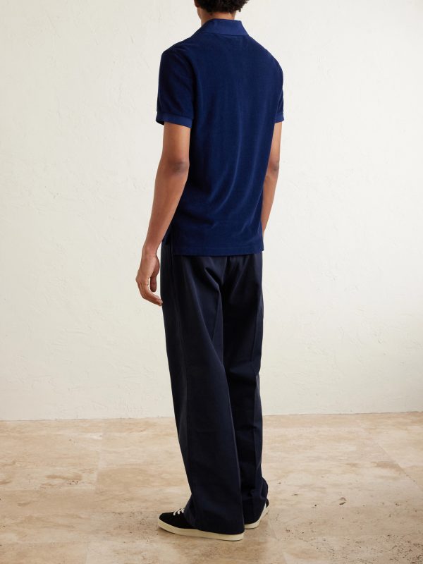 Slim-Fit Cotton-Blend Terry Polo Shirt - BK Slim-Fit Cotton-Blend Terry Polo Shirt - BK