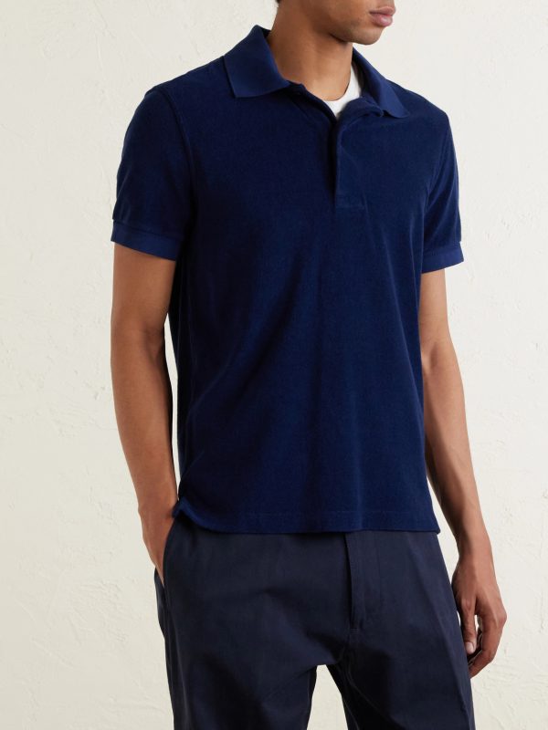 Slim-Fit Cotton-Blend Terry Polo Shirt - FR Slim-Fit Cotton-Blend Terry Polo Shirt - FR
