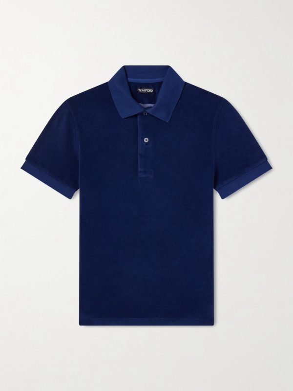 Slim-Fit Cotton-Blend Terry Polo Shirt Slim-Fit Cotton-Blend Terry Polo Shirt
