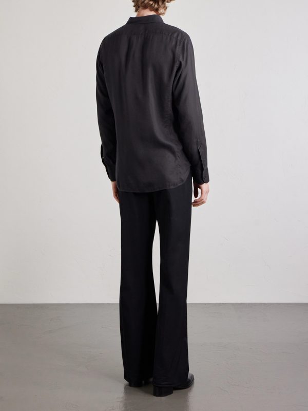 Button-Down Collar Lyocell-Gabardine Shirt - BK