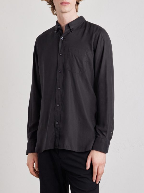 Button-Down Collar Lyocell-Gabardine Shirt - FR