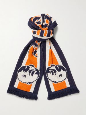 Fringed Jacquard-Knit Scarf Fringed Jacquard-Knit Scarf