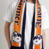 Fringed Jacquard-Knit Scarf - OU Fringed Jacquard-Knit Scarf - OU