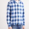 Convertible-Collar Checked Cotton-Flannel Shirt - FR