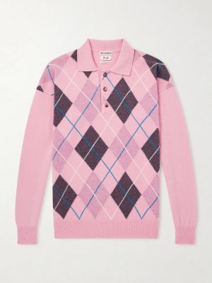 + Pringle Argyle Wool Polo Shirt + Pringle Argyle Wool Polo Shirt
