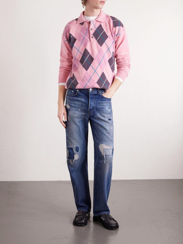 + Pringle Argyle Wool Polo Shirt - OU + Pringle Argyle Wool Polo Shirt - OU
