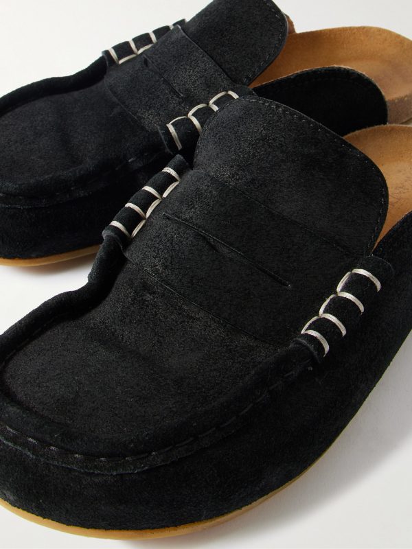 Stitch Loafer Waxed-Suede Mules - CU Stitch Loafer Waxed-Suede Mules - CU