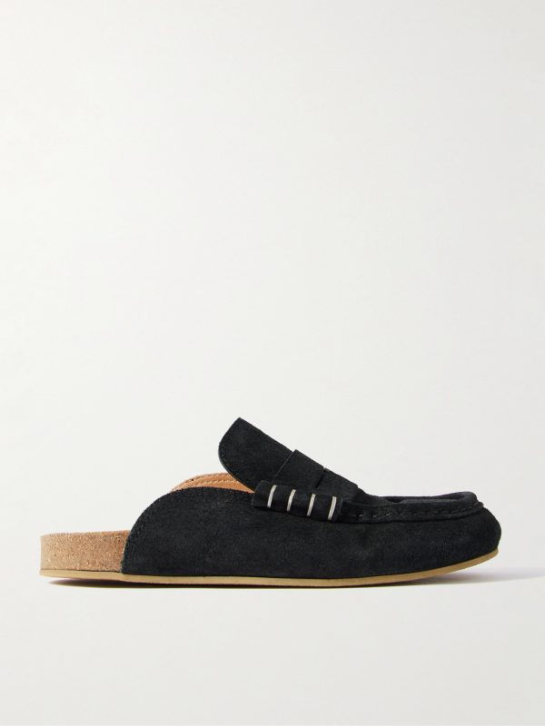 Stitch Loafer Waxed-Suede Mules Stitch Loafer Waxed-Suede Mules