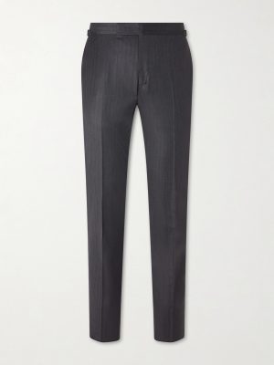Straight-Leg Herringbone Wool and Silk-Blend Suit Trousers Straight-Leg Herringbone Wool and Silk-Blend Suit Trousers