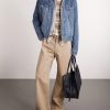 Corduroy-Trimmed Denim Jacket - OU Corduroy-Trimmed Denim Jacket - OU