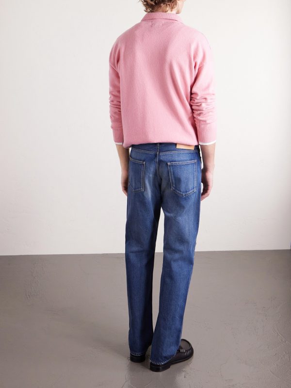Straight-Leg Distressed Patchwork Jeans - BK