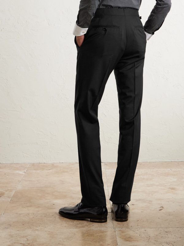 Straight-Leg Wool Suit Trousers - BK Straight-Leg Wool Suit Trousers - BK