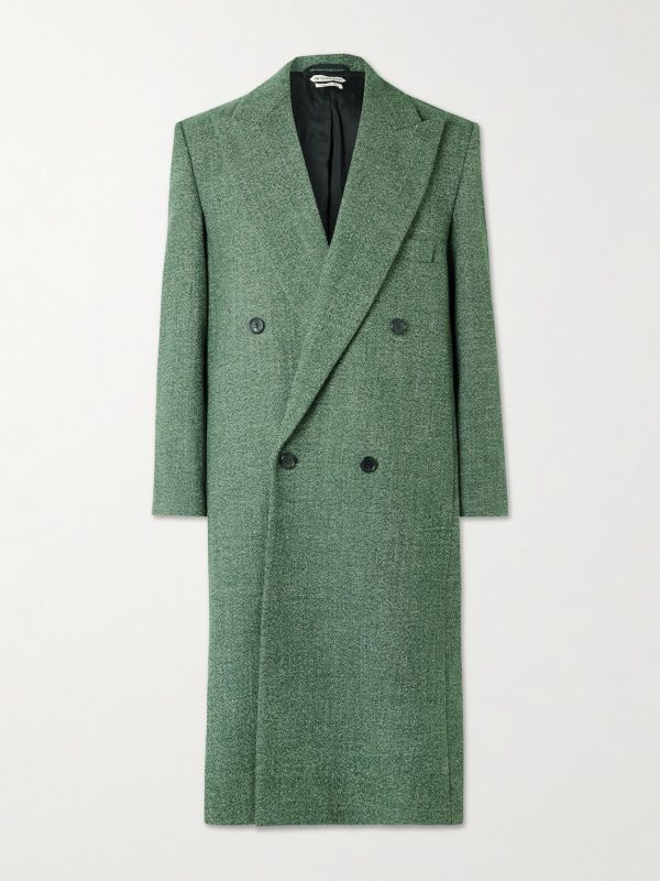 Double-Breasted Flecked Wool-Tweed Coat Double-Breasted Flecked Wool-Tweed Coat
