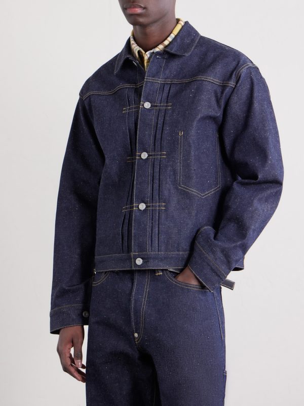 Pleated Denim Jacket - FR Pleated Denim Jacket - FR