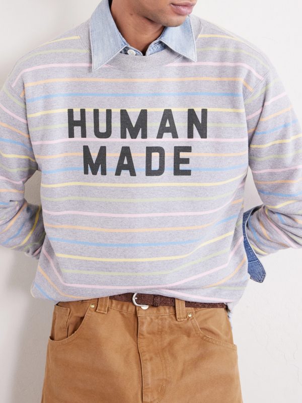 Logo-Print Striped Cotton-Jersey Sweatshirt - CU Logo-Print Striped Cotton-Jersey Sweatshirt - CU