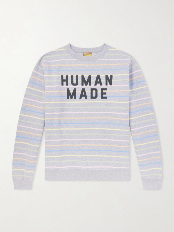 Logo-Print Striped Cotton-Jersey Sweatshirt Logo-Print Striped Cotton-Jersey Sweatshirt