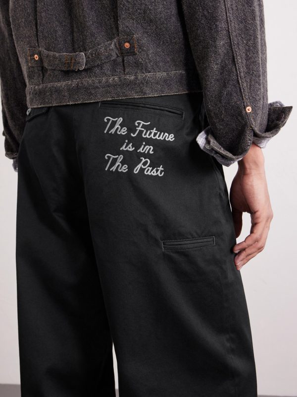 Wide-Leg Logo-Embroidered Pleated Cotton-Twill Chinos - CU Wide-Leg Logo-Embroidered Pleated Cotton-Twill Chinos - CU