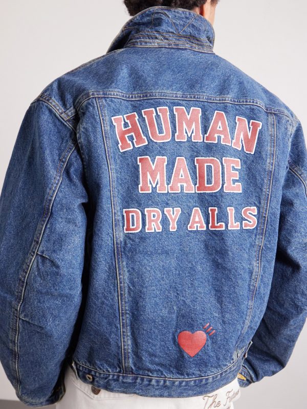 Corduroy-Trimmed Logo-Embroidered Denim Jacket - E1