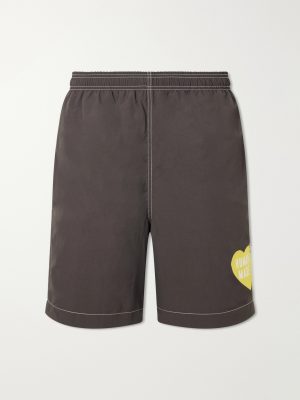Straight-Leg Mid-Length Logo-Print Swim Shorts Straight-Leg Mid-Length Logo-Print Swim Shorts