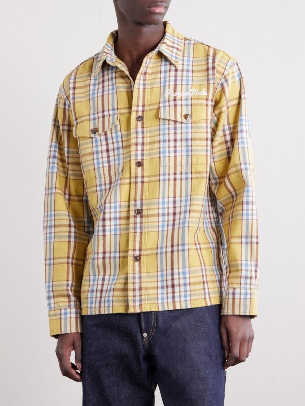 Logo-Embroidered Checked Cotton-Flannel Shirt - FR