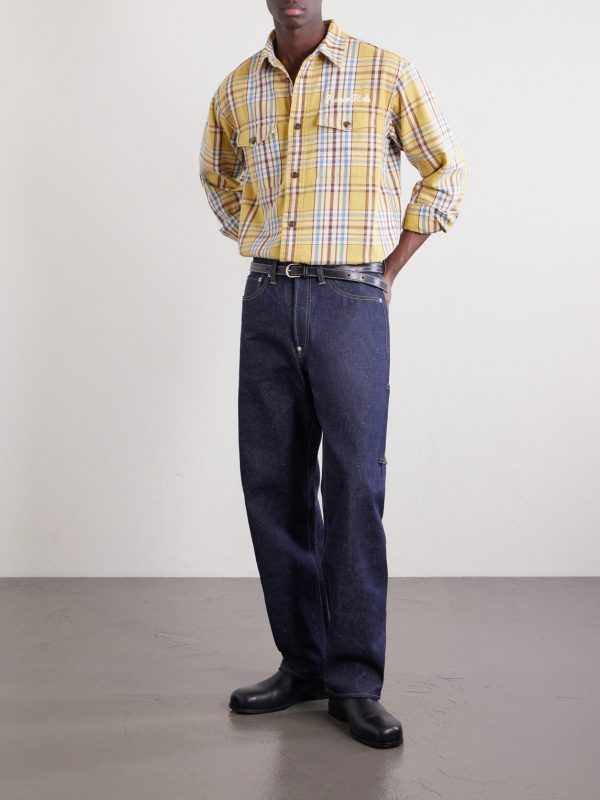 Logo-Embroidered Checked Cotton-Flannel Shirt - OU