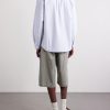 Button-Down Collar Logo-Appliquéd Striped Cotton Shirt - BK
