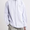 Button-Down Collar Logo-Appliquéd Striped Cotton Shirt - FR