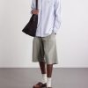 Button-Down Collar Logo-Appliquéd Striped Cotton Shirt - OU