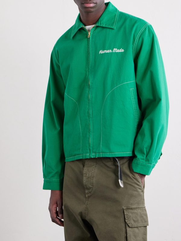 Logo-Embroidered Cotton-Twill Jacket - FR Logo-Embroidered Cotton-Twill Jacket - FR