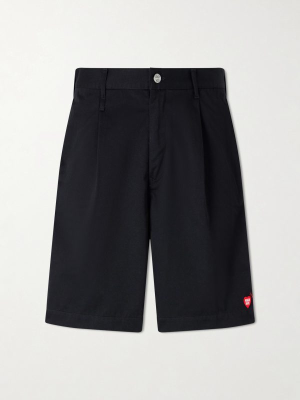 Skater Straight-Leg Logo-Detailed Pleated Twill Shorts Skater Straight-Leg Logo-Detailed Pleated Twill Shorts