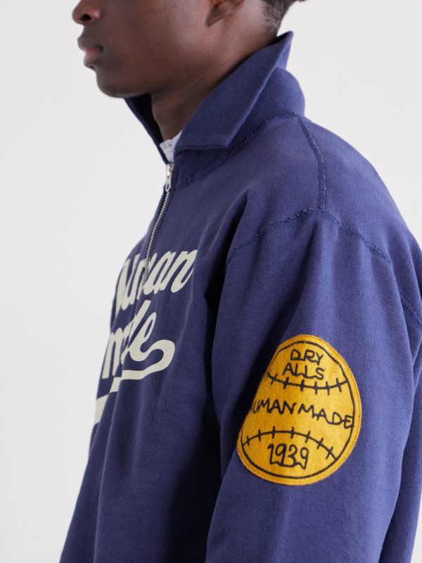 Logo-Print Cotton-Jersey Zip-Up Sweatshirt - CU