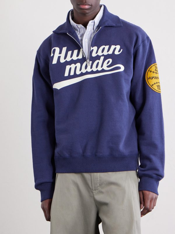 Logo-Print Cotton-Jersey Zip-Up Sweatshirt - FR