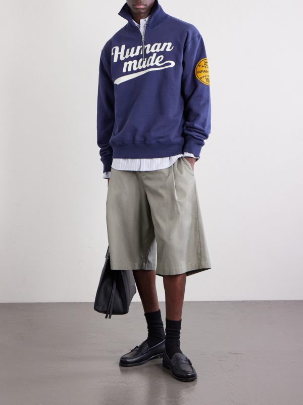 Logo-Print Cotton-Jersey Zip-Up Sweatshirt - OU