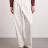 Wide-Leg Logo-Embroidered Pleated Cotton-Twill Chinos - FR