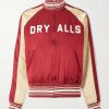 Reversible Logo-Appliquéd Cotton-Blend Satin Bomber Jacket Reversible Logo-Appliquéd Cotton-Blend Satin Bomber Jacket