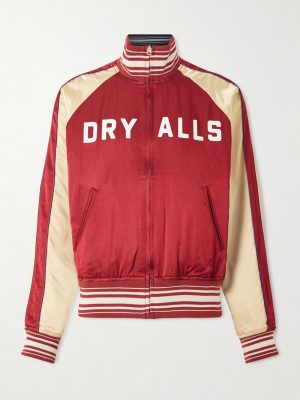Reversible Logo-Appliquéd Cotton-Blend Satin Bomber Jacket Reversible Logo-Appliquéd Cotton-Blend Satin Bomber Jacket