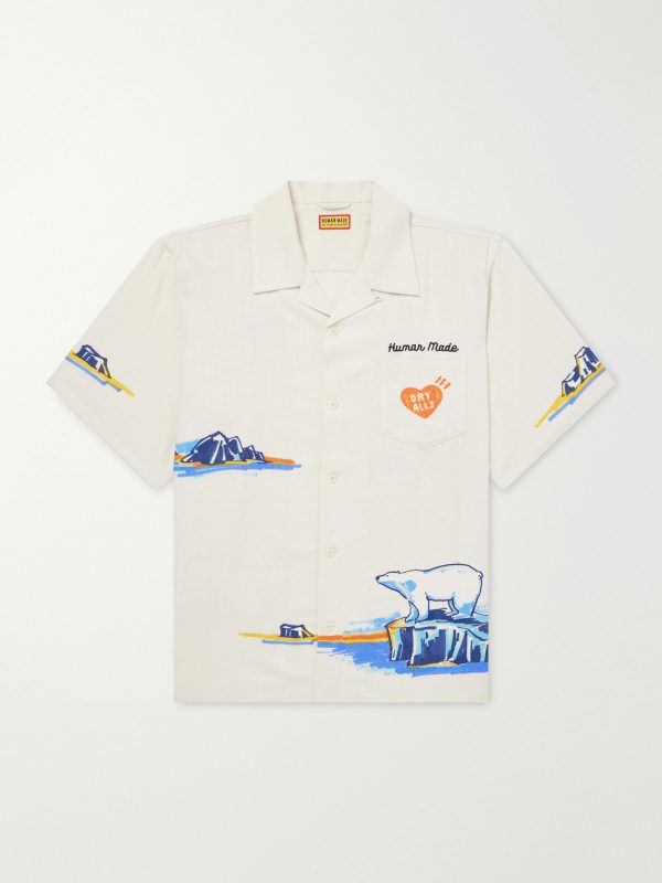Camp-Collar Printed Poplin Shirt Camp-Collar Printed Poplin Shirt