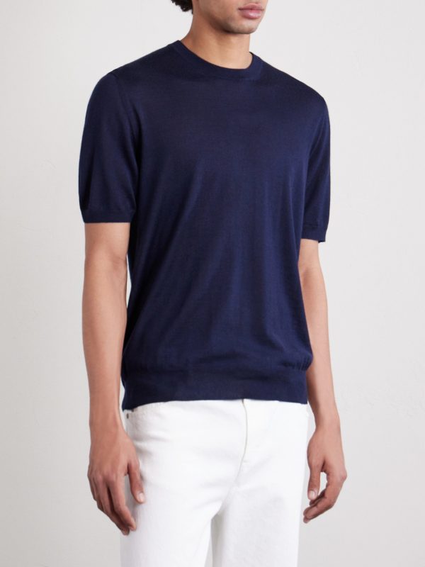 Cashmere and Silk-Blend T-Shirt - FR