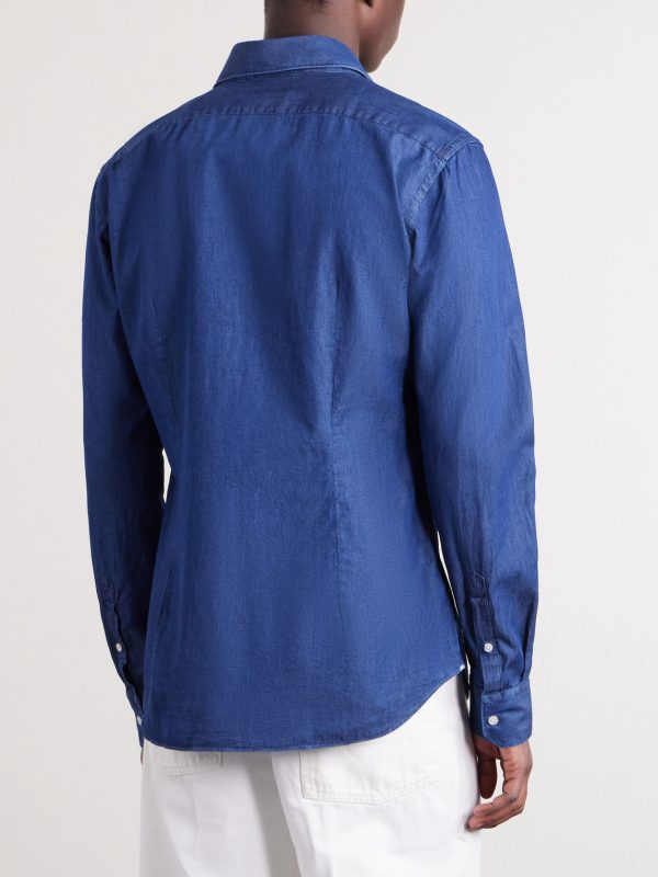Slim-Fit Cotton-Chambray Shirt - BK Slim-Fit Cotton-Chambray Shirt - BK