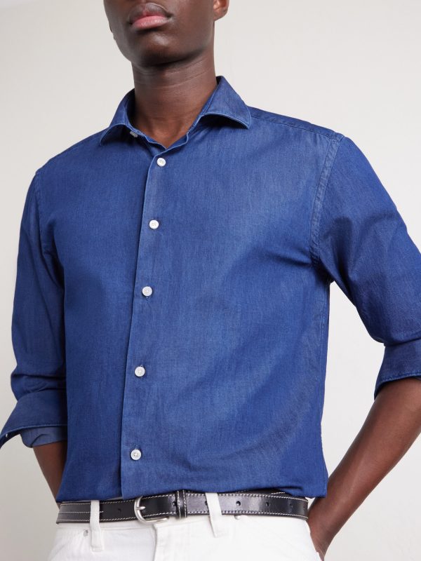 Slim-Fit Cotton-Chambray Shirt - CU Slim-Fit Cotton-Chambray Shirt - CU