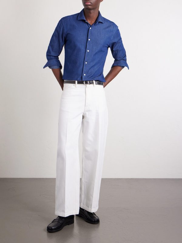 Slim-Fit Cotton-Chambray Shirt - OU Slim-Fit Cotton-Chambray Shirt - OU