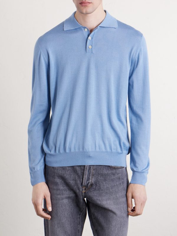 Slim-Fit Cashmere and Silk-Blend Polo Shirt - FR Slim-Fit Cashmere and Silk-Blend Polo Shirt - FR