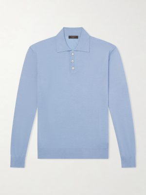 Slim-Fit Cashmere and Silk-Blend Polo Shirt