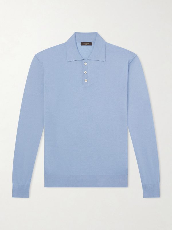 Slim-Fit Cashmere and Silk-Blend Polo Shirt Slim-Fit Cashmere and Silk-Blend Polo Shirt