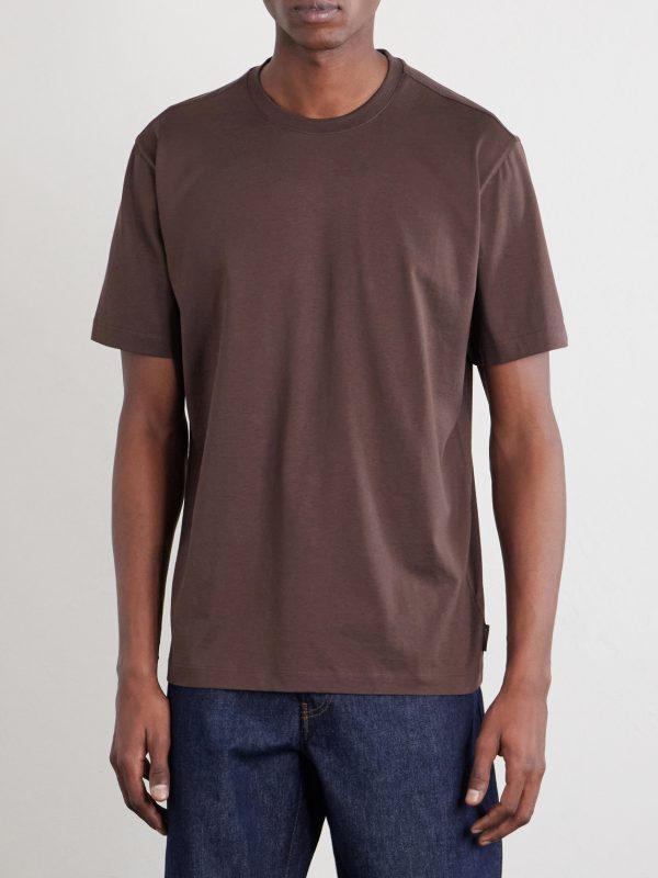 Cotton and silk-blend jersey T-shirt - FR Cotton and silk-blend jersey T-shirt - FR