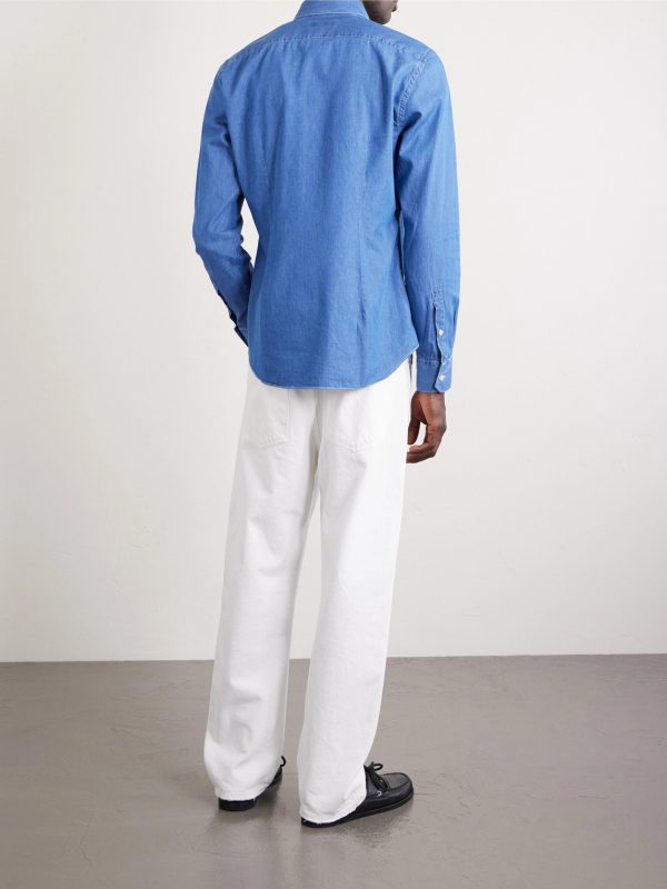 Slim-Fit Cotton-Chambray Shirt - BK Slim-Fit Cotton-Chambray Shirt - BK