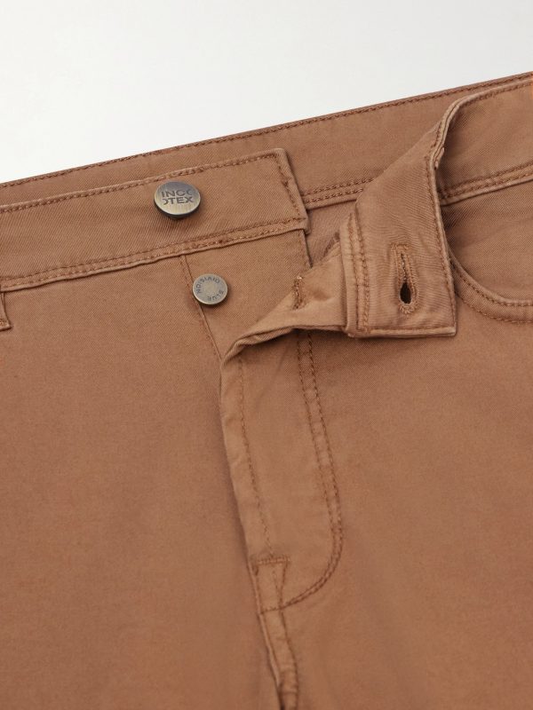 Slim-Fit Stretch Cotton-Blend Gabardine Trousers - E1 Slim-Fit Stretch Cotton-Blend Gabardine Trousers - E1